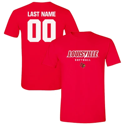 Unisex Red Louisville Cardinals NIL Pick-A-Player Softball Shirsey T-Shirt