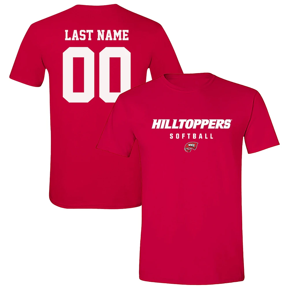 Unisex Red Western Kentucky Hilltoppers NIL Pick-A-Player Softball Shirsey T-Shirt