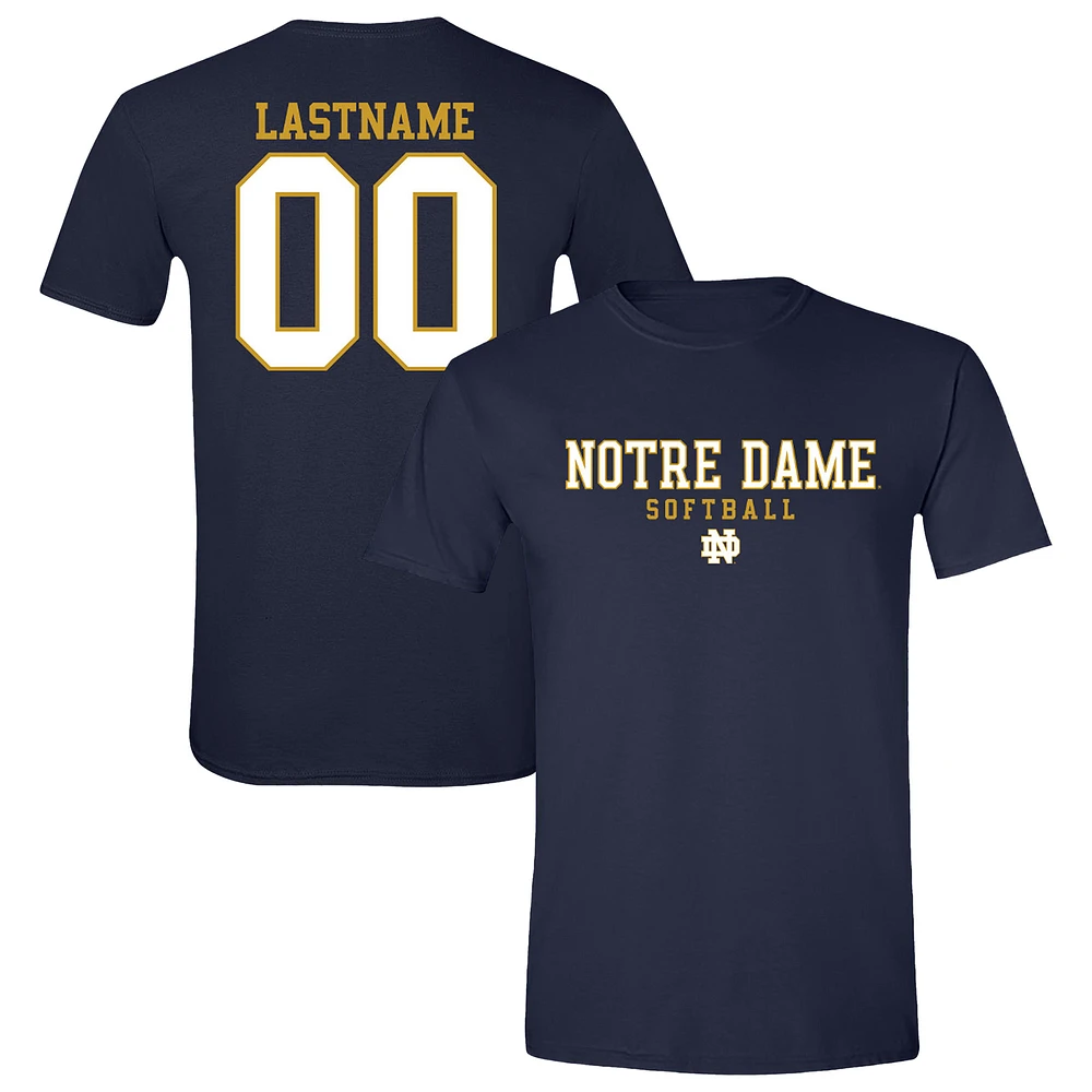 Unisex Navy Notre Dame Fighting Irish NIL Pick-A-Player Softball Shirsey T-Shirt