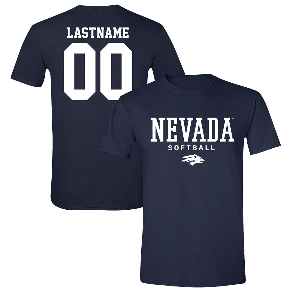 Unisex Navy Nevada Wolf Pack NIL Pick-A-Player Softball Shirsey T-Shirt