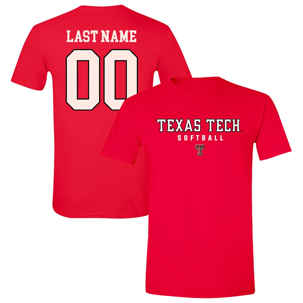 Unisex Red Texas Tech Raiders NIL Pick-A-Player Softball Shirsey T-Shirt