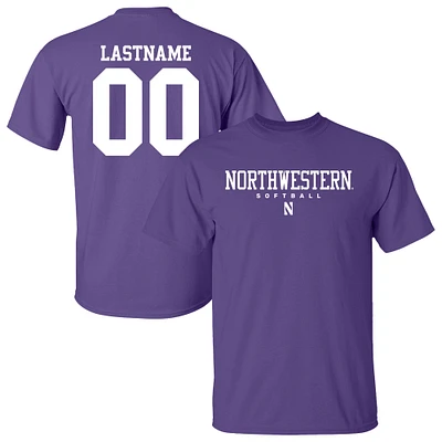 Unisex Purple Northwestern Wildcats NIL Pick-A-Player Softball Shirsey T-Shirt