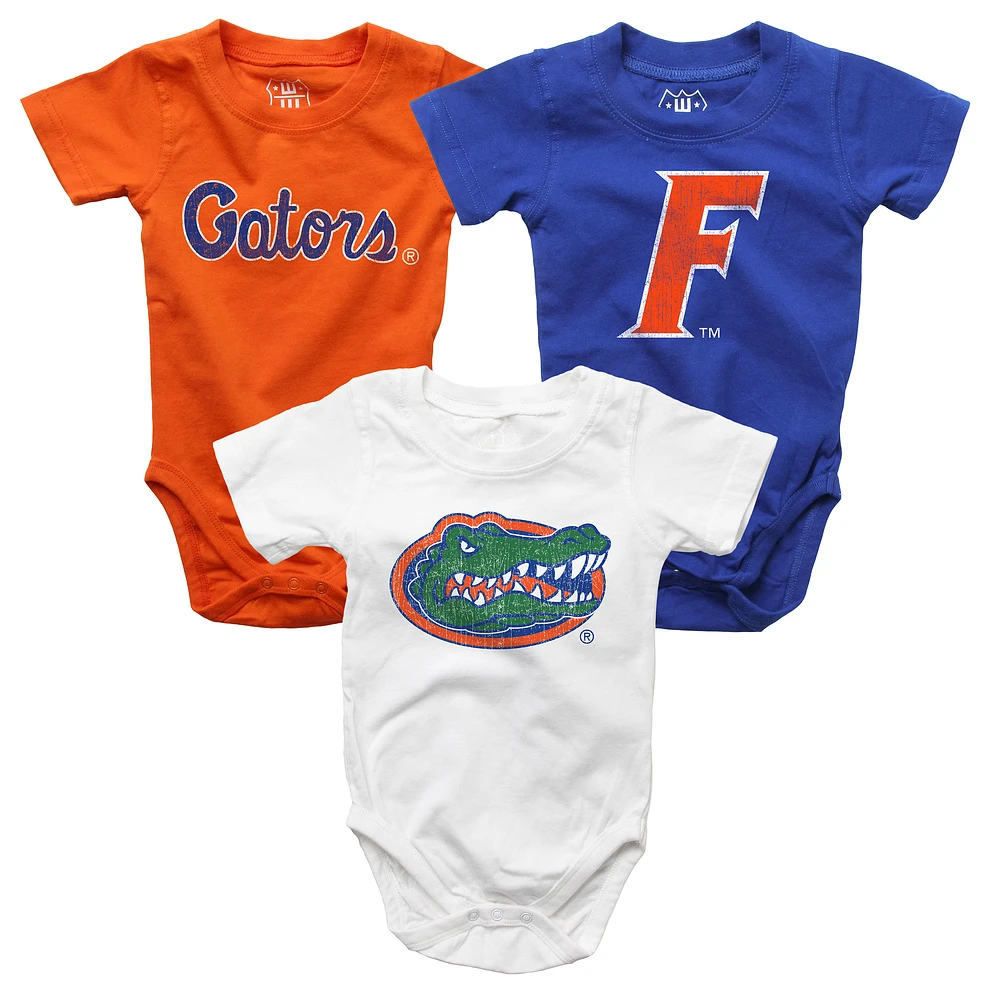 Infant Wes & Willy Florida Gators Three-Pack Bodysuit Set