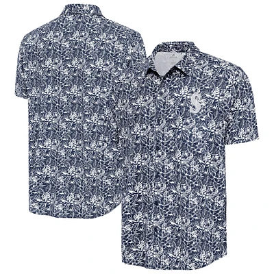 Men's Antigua Navy Seattle Mariners Resort Button-Up Shirt