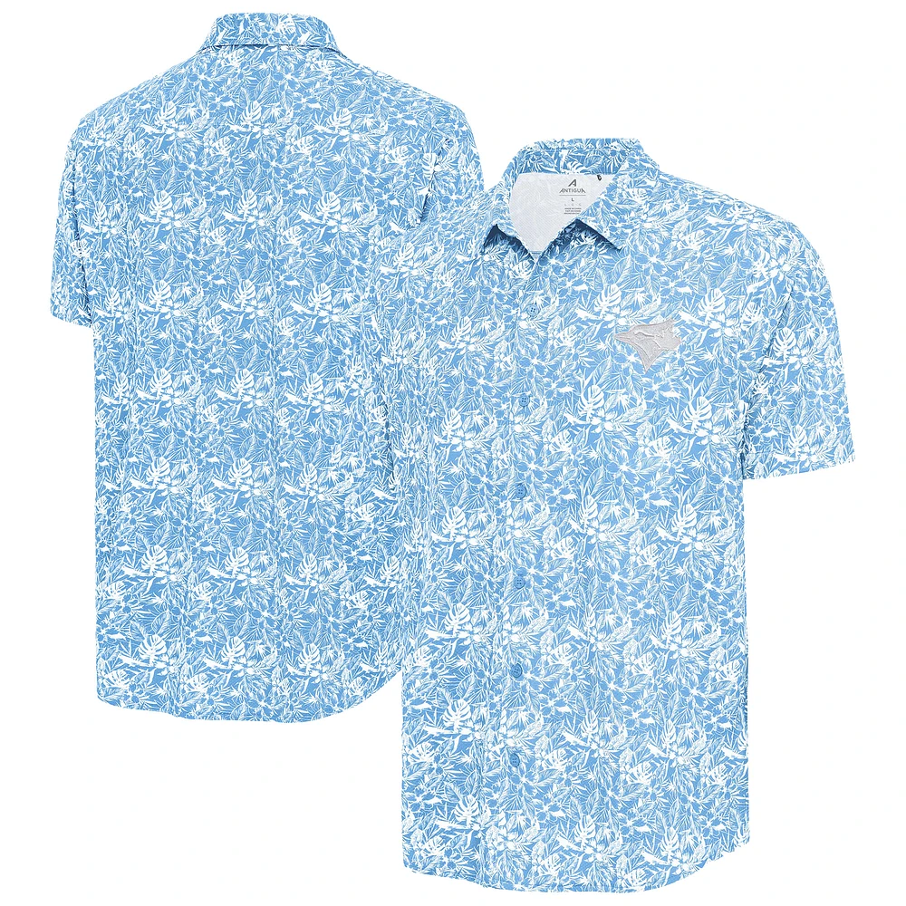 Men's Antigua Powder Blue Toronto Jays Resort Button-Up Shirt