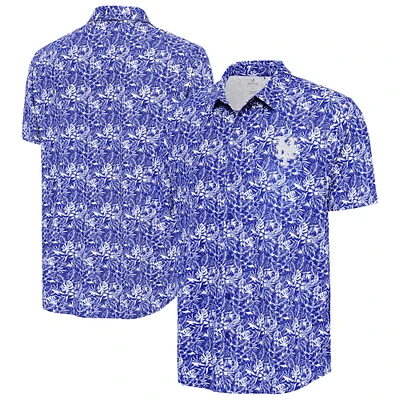 Men's Antigua Royal New York Mets Resort Button-Up Shirt