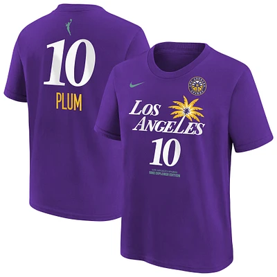 Youth Nike Kelsey Plum Purple Los Angeles Sparks Explorer Edition Name & Number T-Shirt
