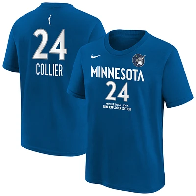 Youth Nike Napheesa Collier Blue Minnesota Lynx Explorer Edition Name & Number T-Shirt