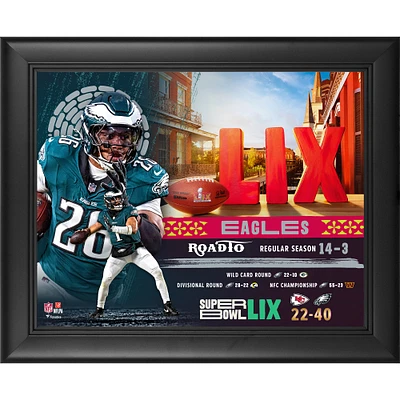 Philadelphia Eagles Super Bowl LIX Champions Framed 13" x 16" Road to the Super Bowl Collage
