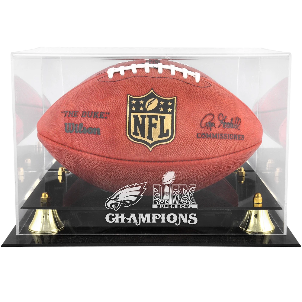 Philadelphia Eagles Super Bowl LIX Champions Golden Classic Football Logo Display Case