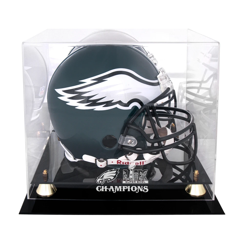 Philadelphia Eagles Super Bowl LIX Champions Golden Classic Helmet Logo Display Case