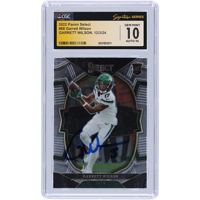Garrett Wilson New York Jets Autographed 2022 Panini Select #88 CGC Fanatics Witnessed Authenticated / Rookie Card