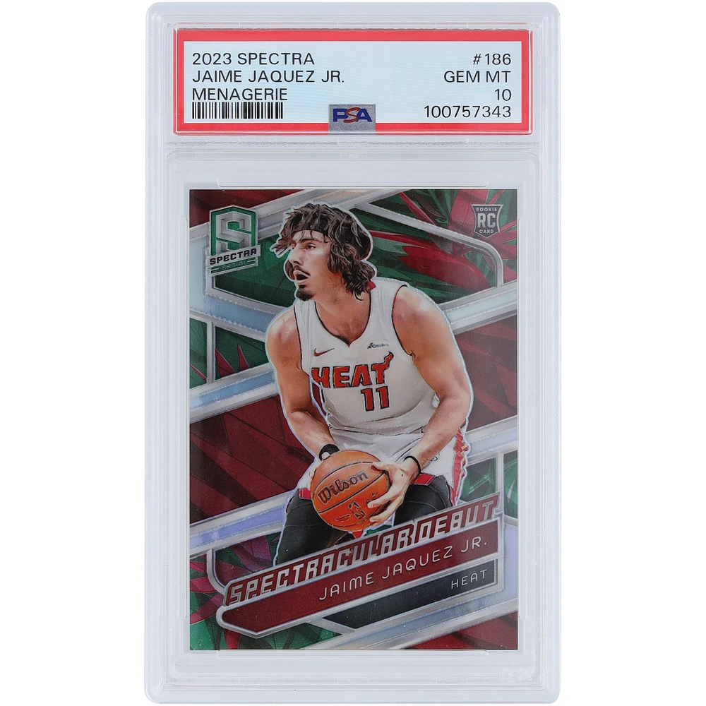 Jaime Jaquez Jr. Miami Heat 2023-24 Panini Spectra Menagerie #186 PSA Authenticated 10 Rookie Card