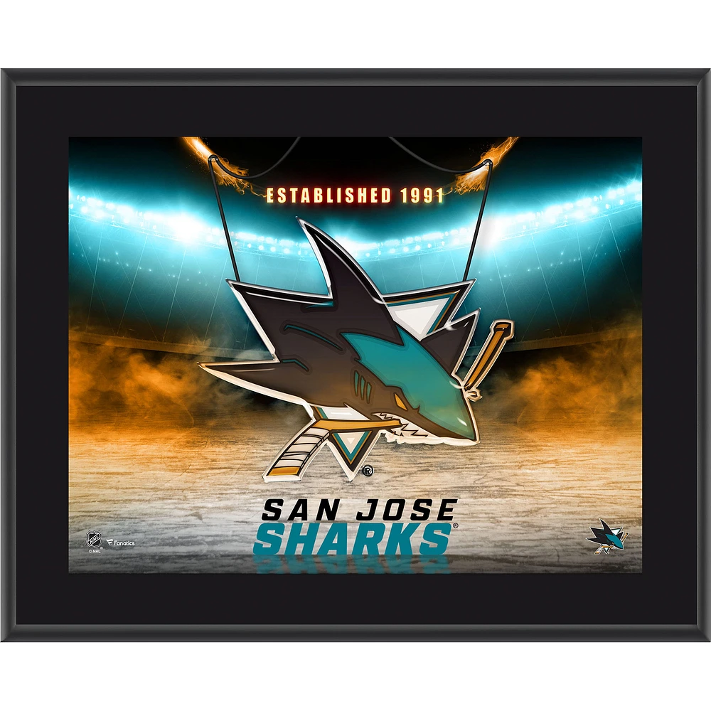 San Jose Sharks 10.5" x 13" Horizontal Team Logo Sublimated Plaque