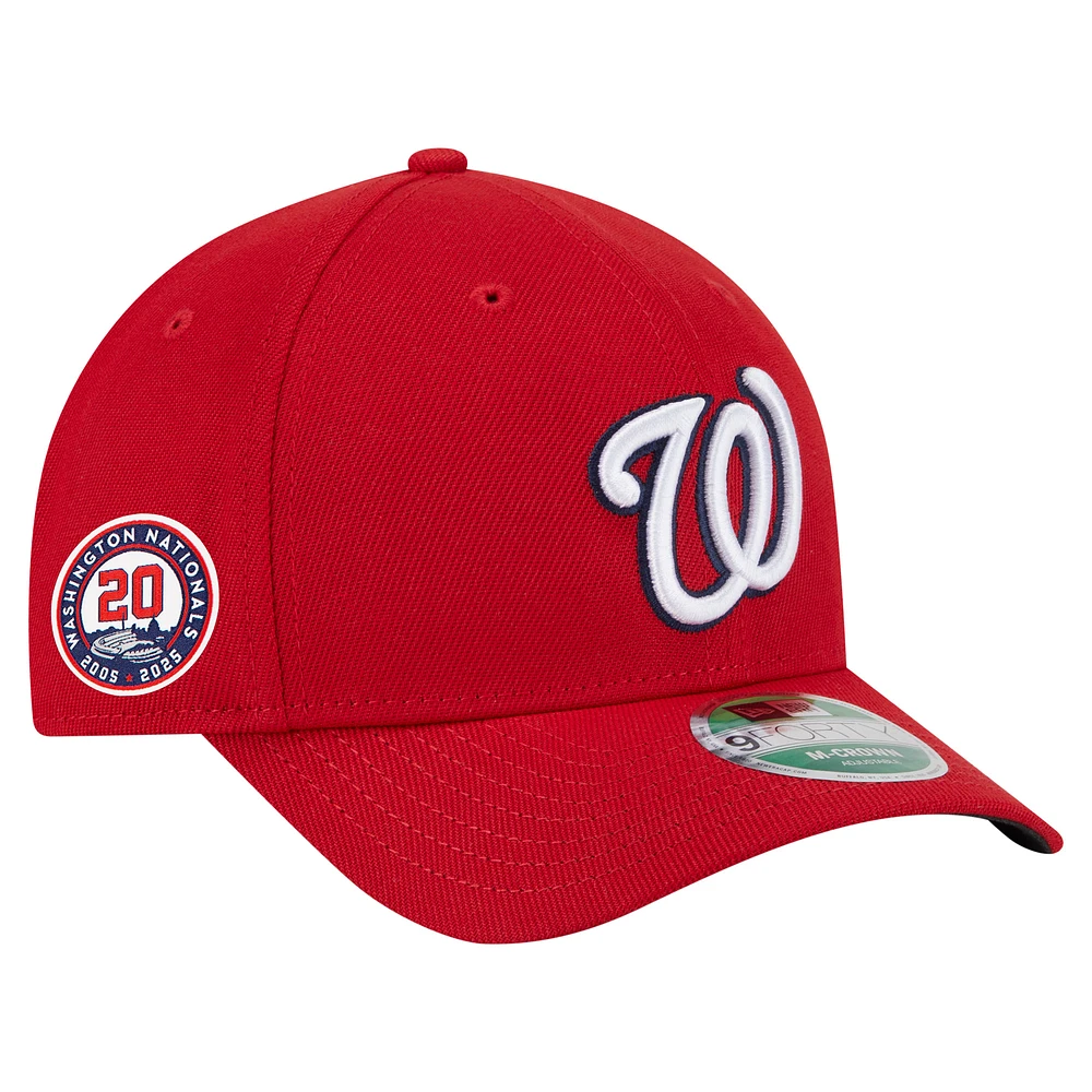 Men's New Era Red Washington Nationals 20th Anniversary Replica 9FORTY Adjustable Hat