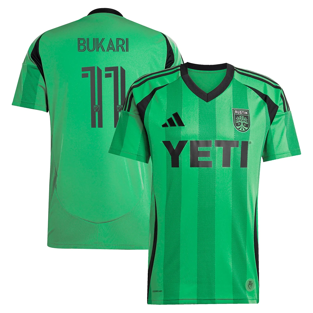 Men's adidas Osman Bukari Green Austin FC 2025 The Heartbeat Kit Replica Player Jersey