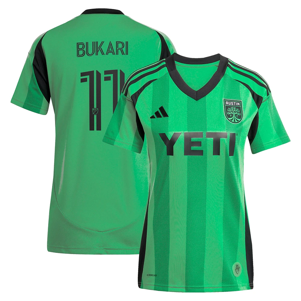 Youth adidas Osman Bukari Green Austin FC 2025 The Heartbeat Kit Replica Player Jersey