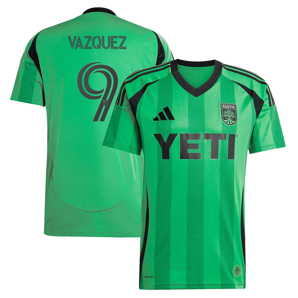 Men's adidas Brandon Vazquez Green Austin FC 2025 The Heartbeat Kit Replica Player Jersey