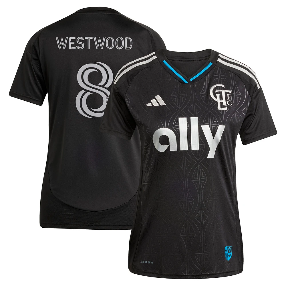 Women's adidas Ashley Westwood Black Charlotte FC 2025 Fortress Kit Replica Player Jersey