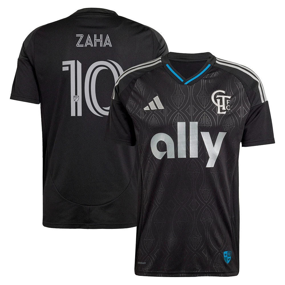 Men's adidas Wilfried Zaha Black Charlotte FC 2025 Fortress Kit Replica Player Jersey
