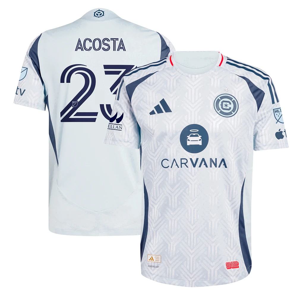 Men's adidas Kellyn Acosta Light Blue Chicago Fire 2025 The Municipal Kit Authentic Player Jersey