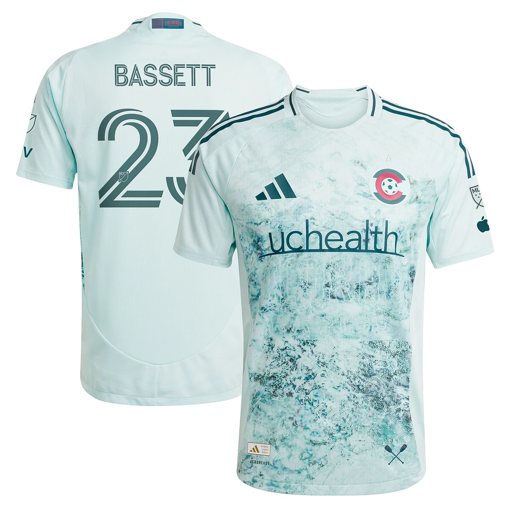 Men's adidas Cole Bassett Green Colorado Rapids 2025 Headwaters Authentic Player Jersey