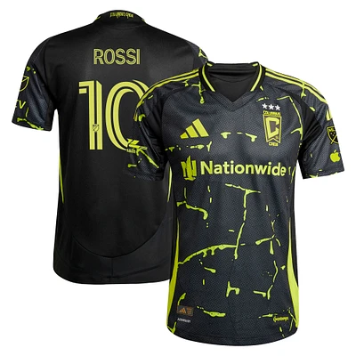 Men's adidas Diego Rossi Black Columbus Crew 2025 The Goosebumps Kit Authentic Player Jersey