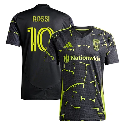 Men's adidas Diego Rossi Black Columbus Crew 2025 The Goosebumps Kit Replica Player Jersey