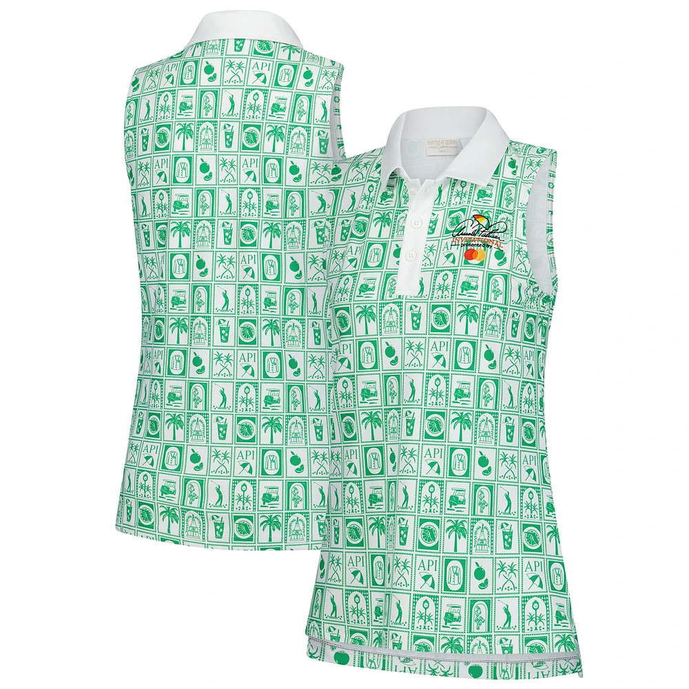 Women's Smith & Quinn Green Arnold Palmer Invitational Geo Print Sleeveless Polo