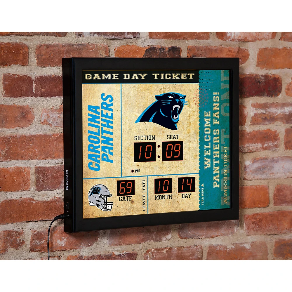 Carolina Panthers 15" x 19" Bluetooth Scoreboard Wall Clock