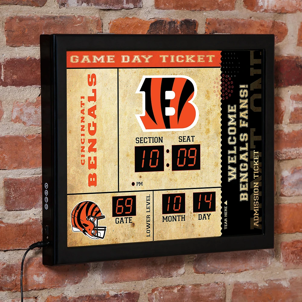 Cincinnati Bengals 15" x 19" Bluetooth Scoreboard Wall Clock