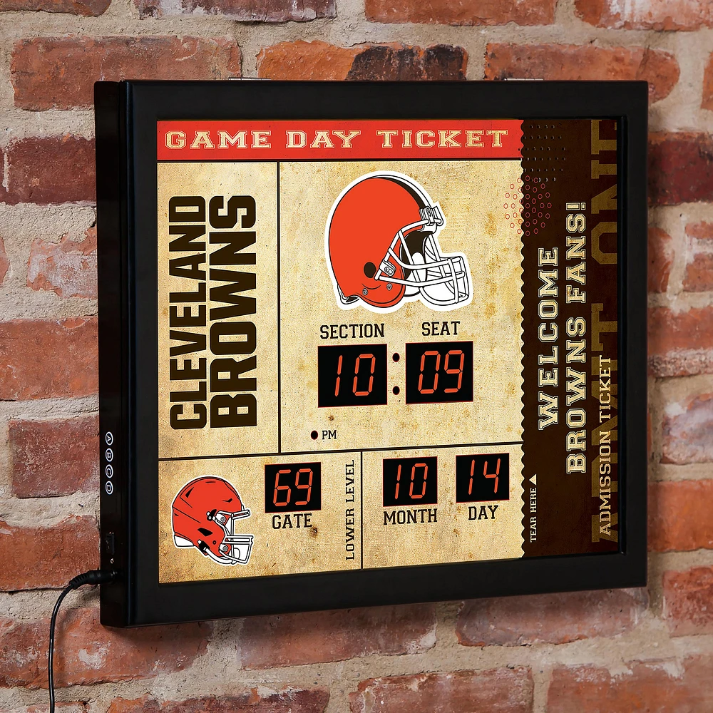 Cleveland Browns 15" x 19" Bluetooth Scoreboard Wall Clock