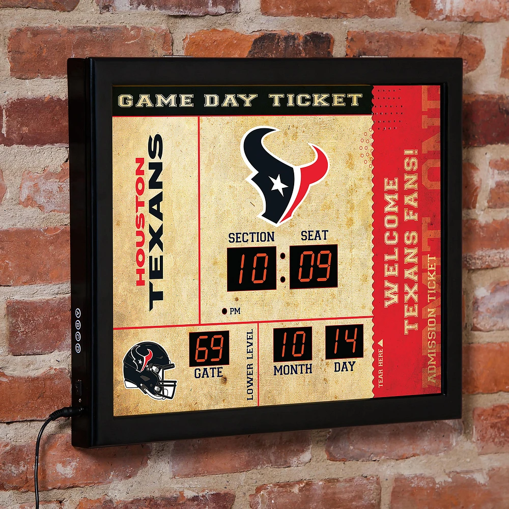 Houston Texans 15" x 19" Bluetooth Scoreboard Wall Clock