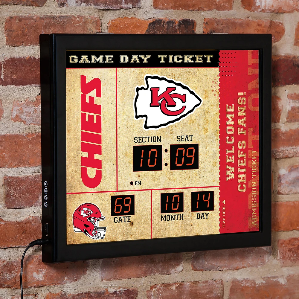 Kansas City Chiefs 15" x 19" Bluetooth Scoreboard Wall Clock
