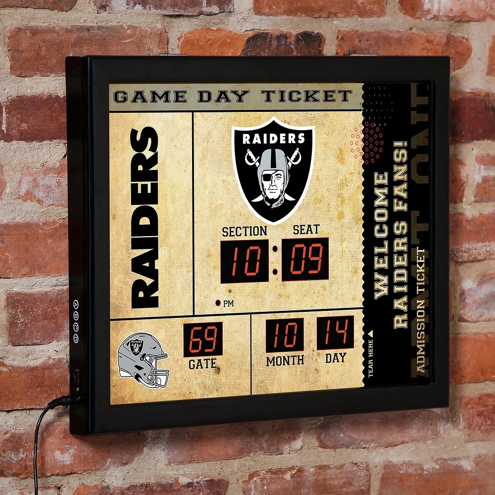 Las Vegas Raiders 15" x 19" Bluetooth Scoreboard Wall Clock