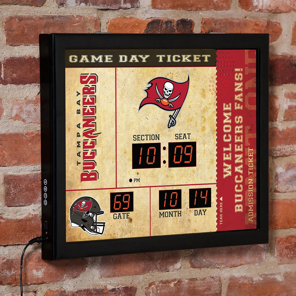 Tampa Bay Buccaneers 15" x 19" Bluetooth Scoreboard Wall Clock
