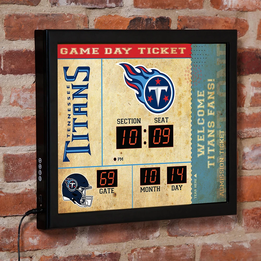 Tennessee Titans 15" x 19" Bluetooth Scoreboard Wall Clock