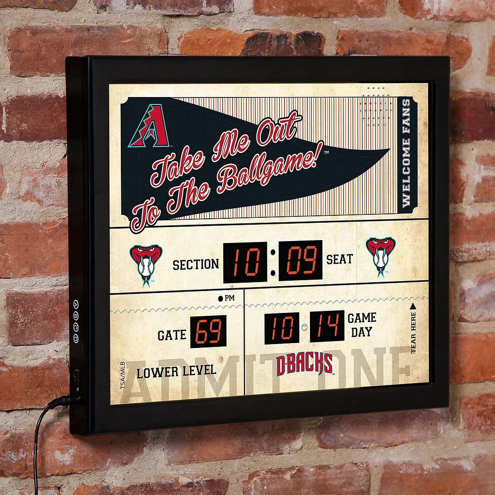 Arizona Diamondbacks 15" x 19" Bluetooth Scoreboard Wall Clock