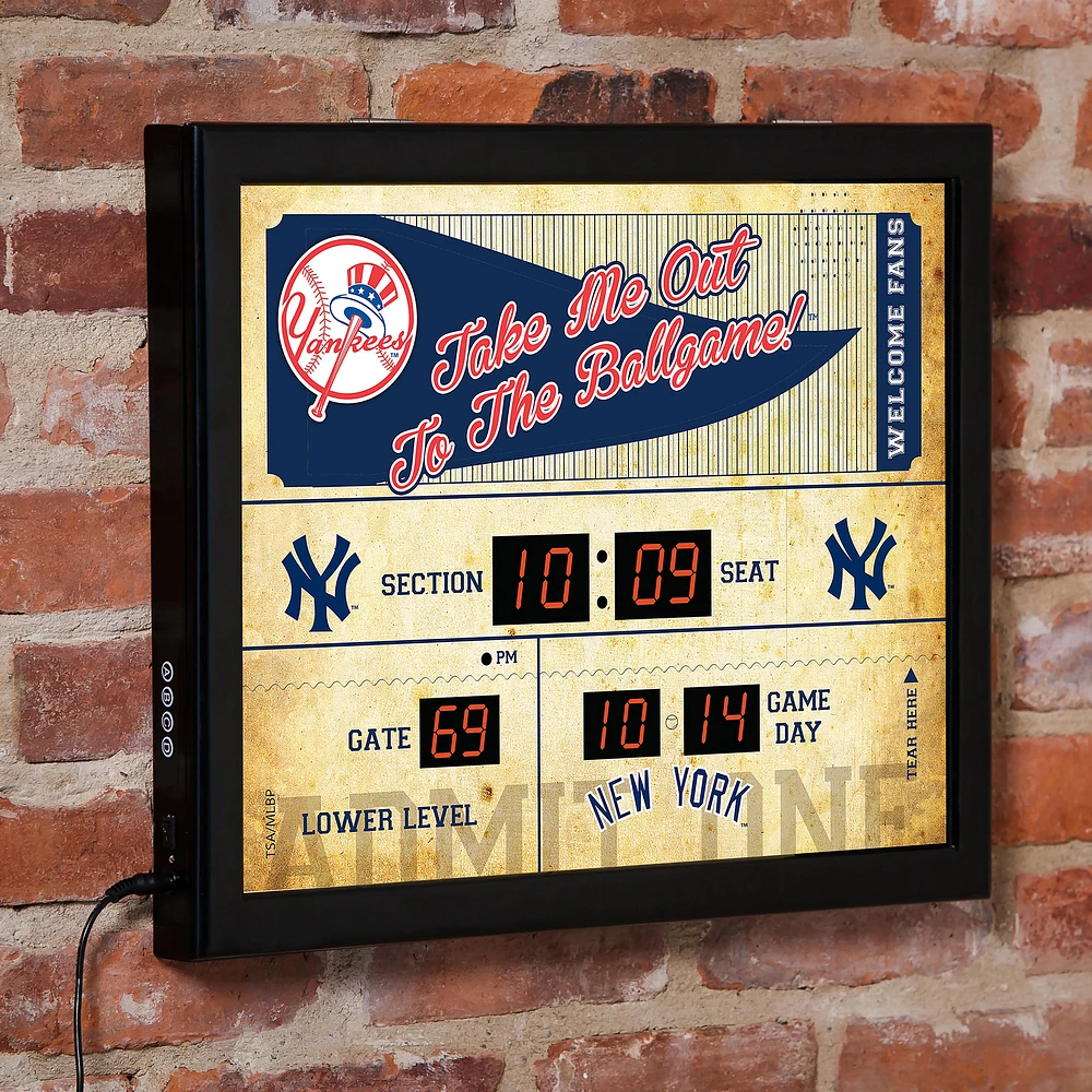 New York Yankees 15" x 19" Bluetooth Scoreboard Wall Clock