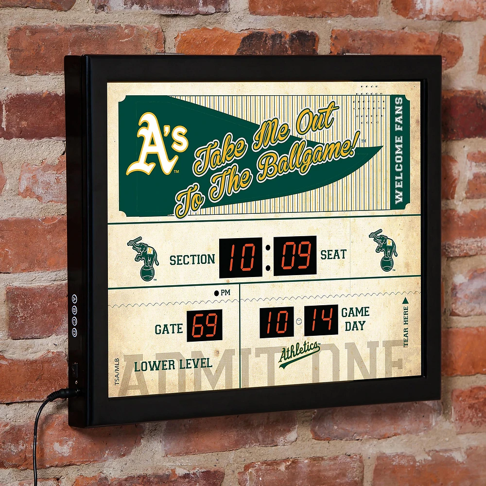 Oakland Athletics 15" x 19" Bluetooth Scoreboard Wall Clock