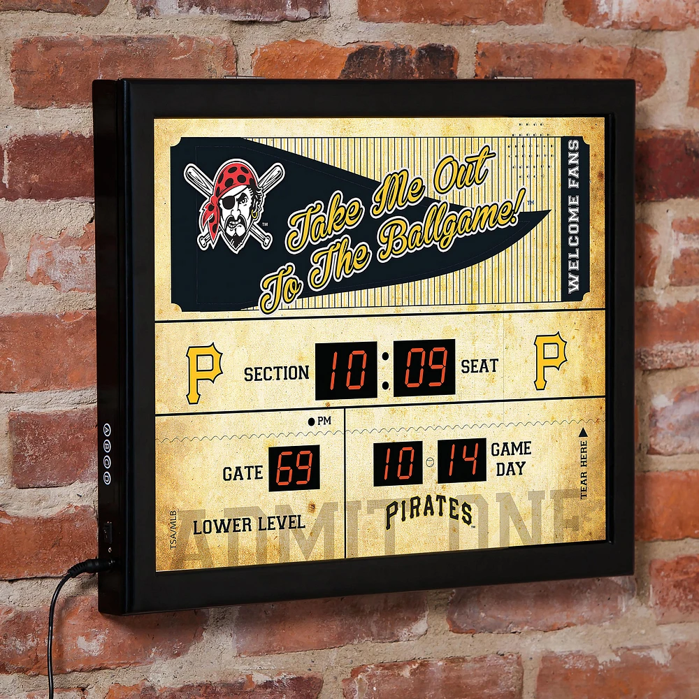Pittsburgh Pirates 15" x 19" Bluetooth Scoreboard Wall Clock