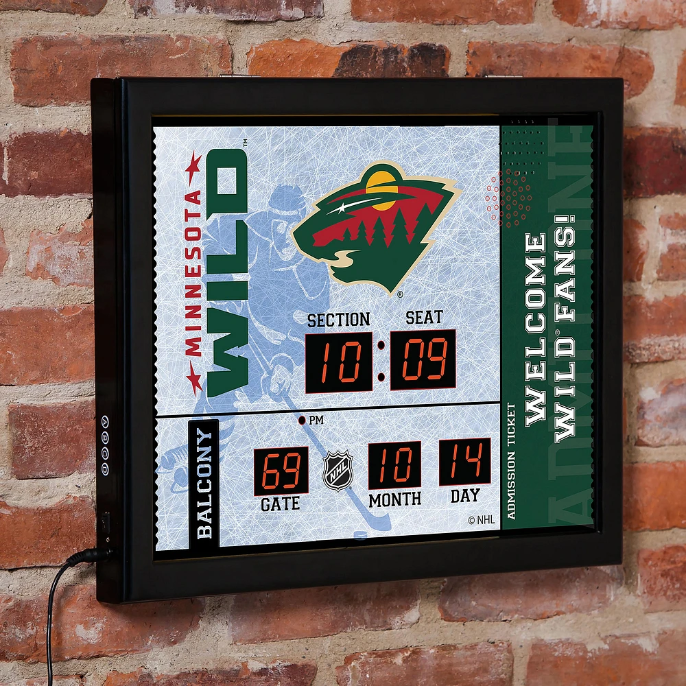 Minnesota Wild 15" x 19" Bluetooth Scoreboard Wall Clock