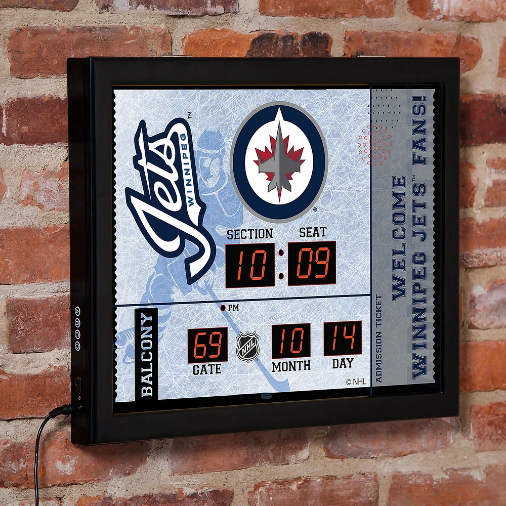 Winnipeg Jets 15" x 19" Bluetooth Scoreboard Wall Clock