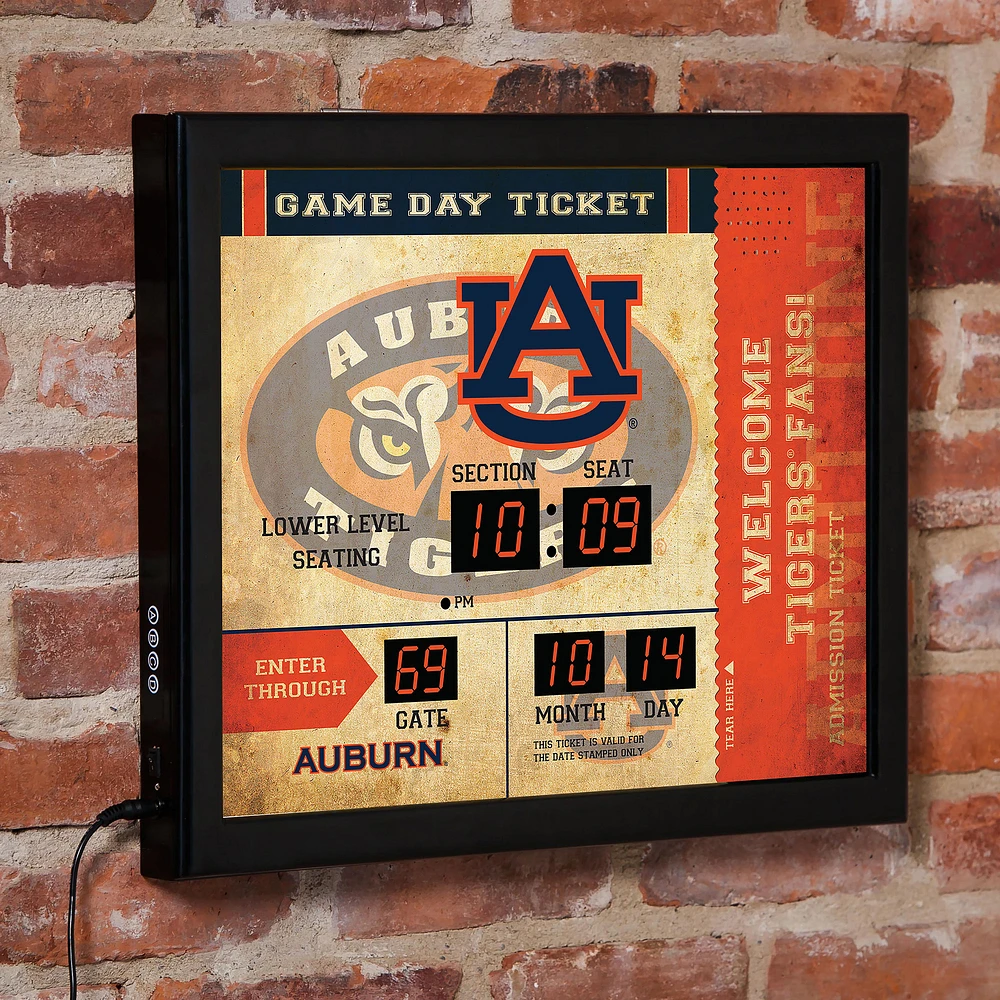 Auburn Tigers 15" x 19" Bluetooth Scoreboard Wall Clock