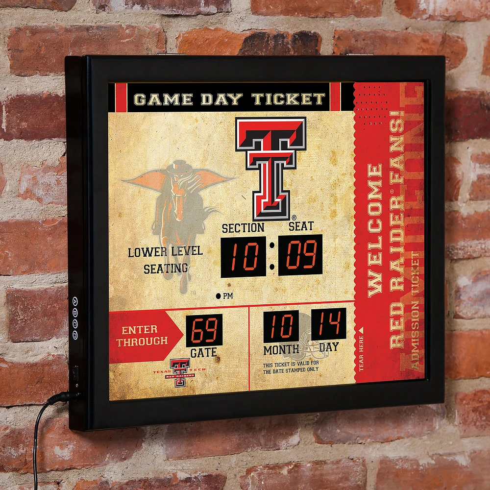 Texas Tech Red Raiders 15" x 19" Bluetooth Scoreboard Wall Clock