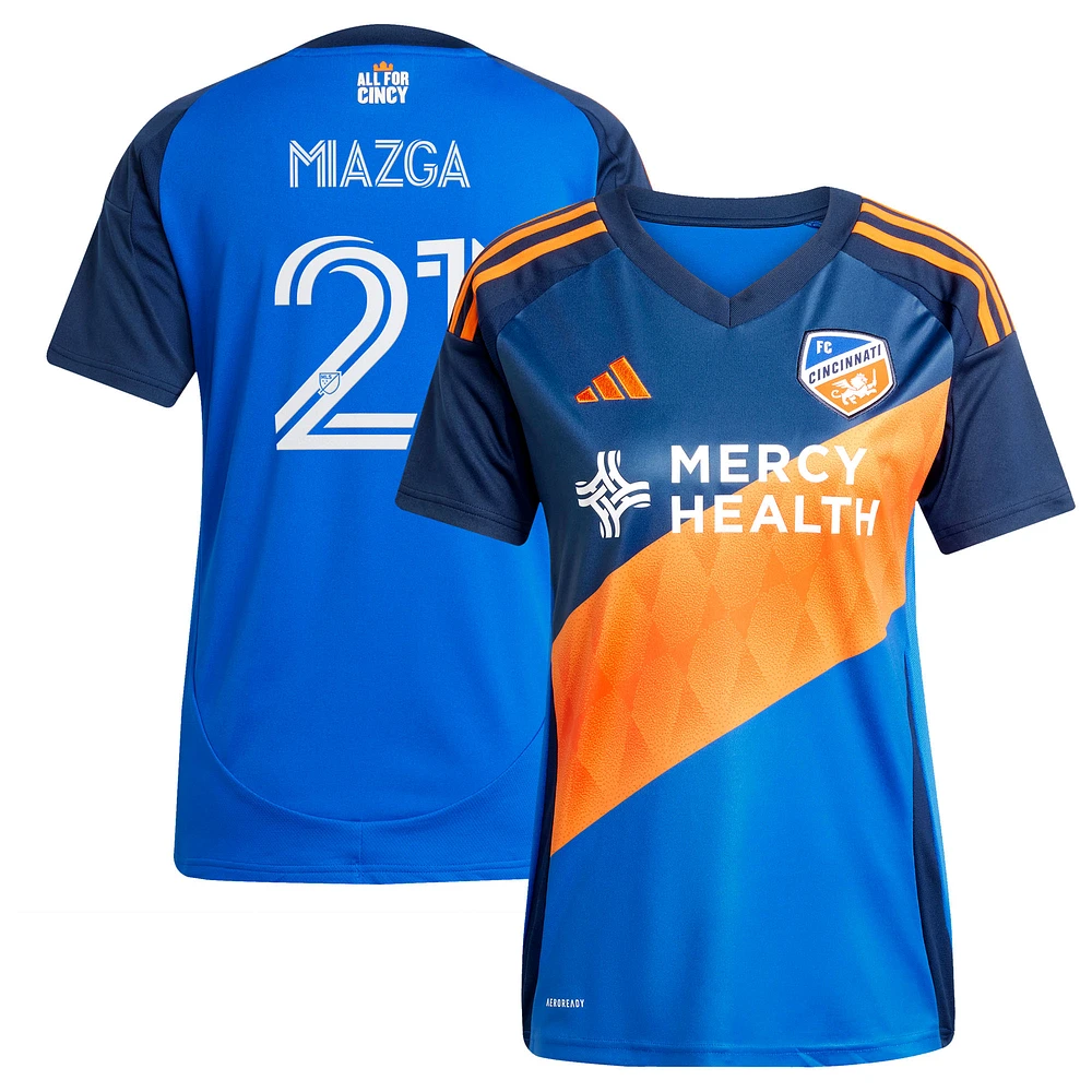 Women's adidas Matt Miazga Blue FC Cincinnati 2025 Orange and Legacy Kit Replica Player Jersey