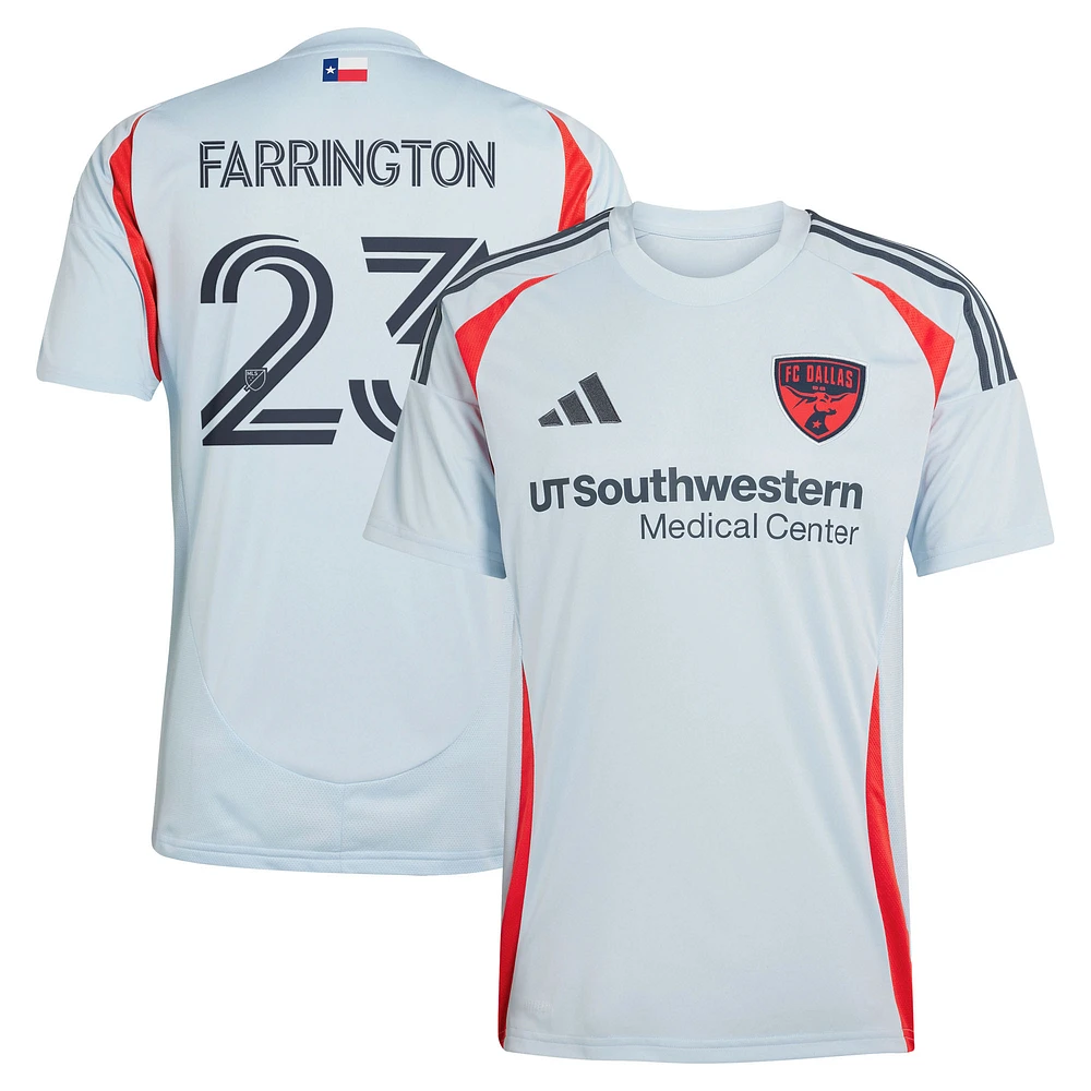 Men's adidas Logan Farrington Light Blue FC Dallas 2025 The Inferno Kit Replica Player Jersey