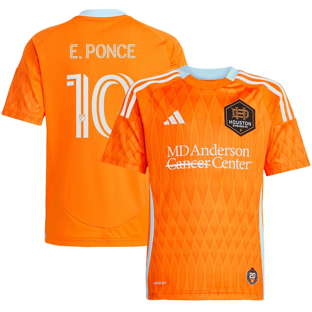 Youth adidas Ezequiel Ponce Orange Houston Dynamo FC 2025 Season 20 Replica Player Jersey