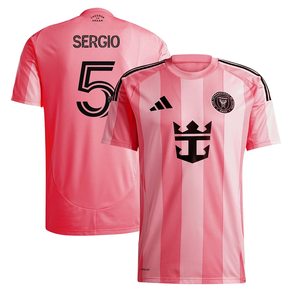 Men's adidas Sergio Busquets Light Pink Inter Miami CF 2025 Euforia Replica Player Jersey