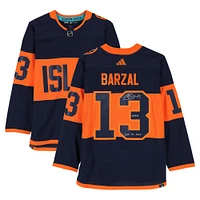 Mathew Barzal New York Islanders Autographed 2024 Stadium Series adidas Authentic Jersey with "Barzy" & "Let's Go Isles!" Inscriptions